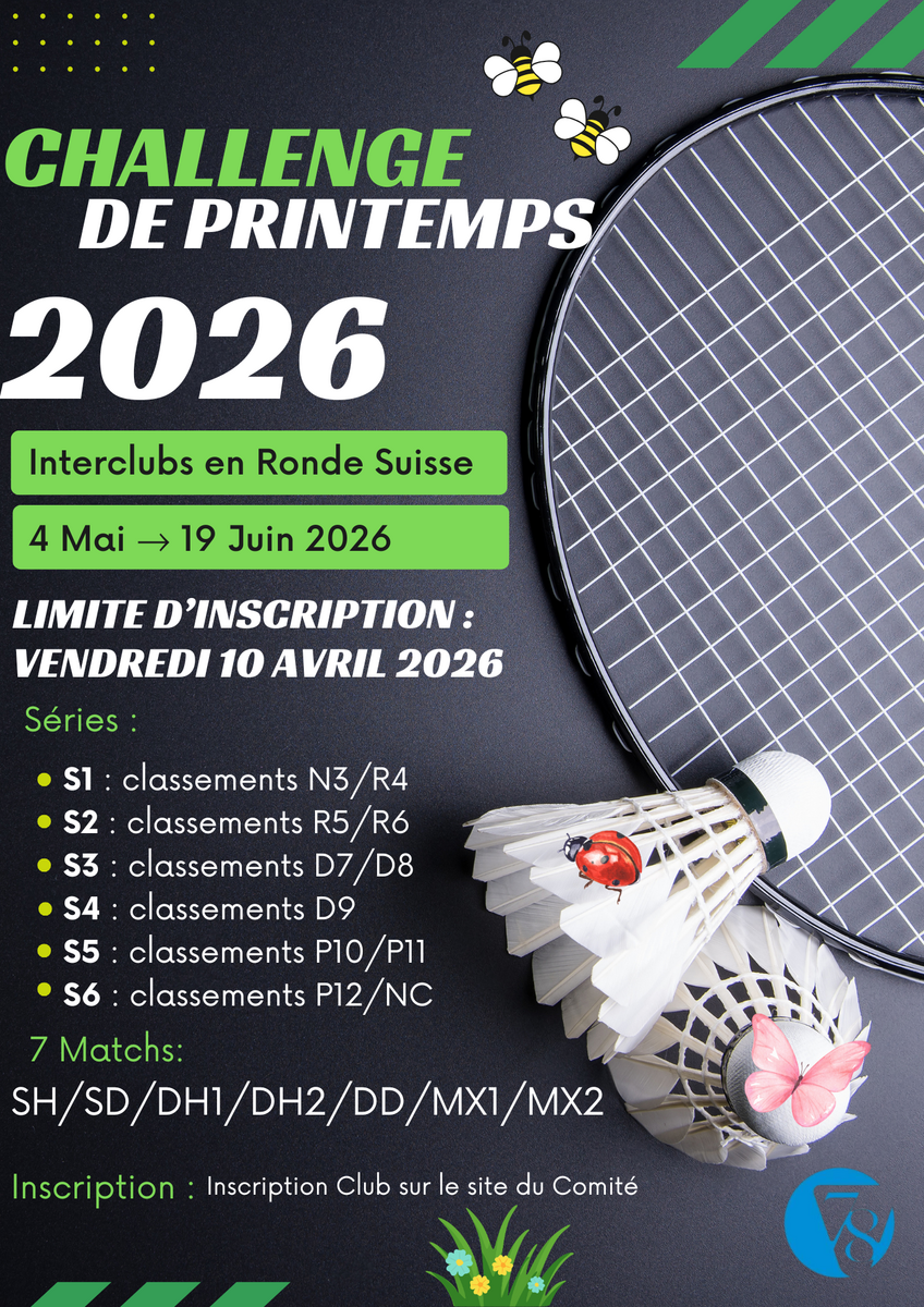 🏸 Résultats – Challenge de Printemps 2026 🏆