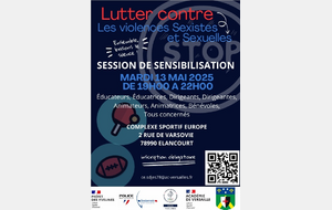 Session de sensibilisation aux violences sexistes et sexuelles à Elancourt le mardi 13 mai à 19h