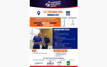 🏸 Championnat Régional Vétérans – 6 & 7 décembre 2025