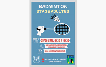 Stage adultes à Elancourt 25 et 26 avril