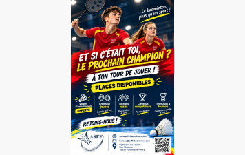 🏸Le club de Fontenay Le Fleury (ASFF)  a encore des places pour la saison 2026/2027 !