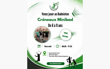 Places disponibles en créneau MiniBad au Chesnay 🏸