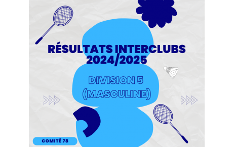 🏆 Résultats finaux des Interclubs Départementaux 2024/2025 ! Division 5