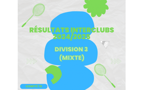 🏆 Résultats finaux des Interclubs Départementaux 2024/2025 ! Division 3