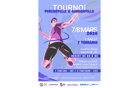 Tournoi de double de Porcheville / Gargenville 7/8 Mars 2026