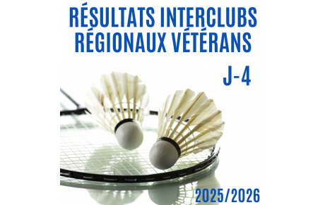 Résultats interclubs Vétérans régional J4