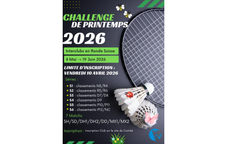 🌸Challenge de Printemps du Comité 🏸