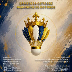 🏸 Tournoi de double des Essarts ! 24/25 Octobre 2026 🏸