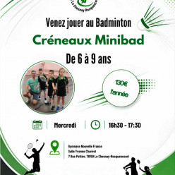 Places disponibles en créneau MiniBad au Chesnay 🏸