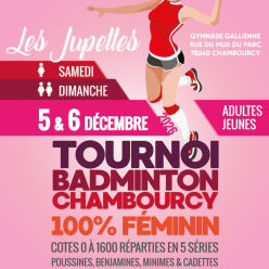 🏸 Encore de la place au tournoi féminin de Chambourcy - les Jupettes les 5 et 6 décembre 2026  ! 👗
